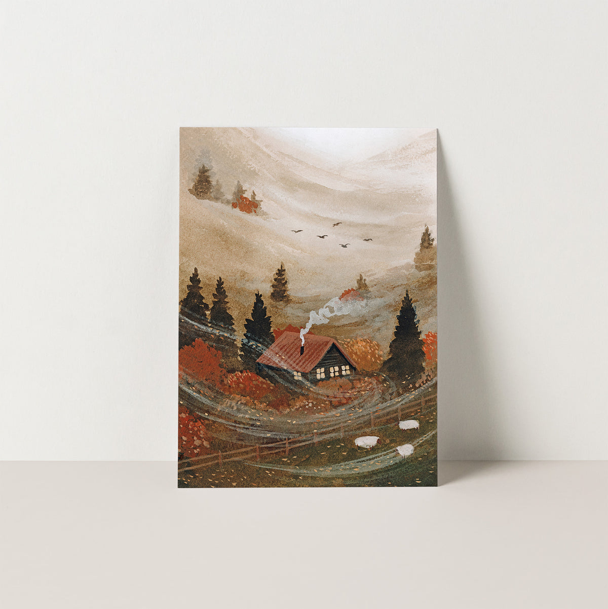 OCTOBER COTTAGE postcard