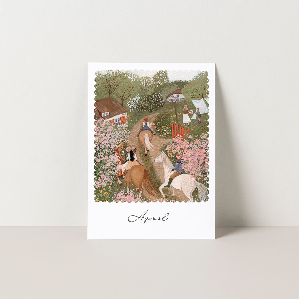 APRIL seasonal postcard from WHERE THE WIND BLOWS