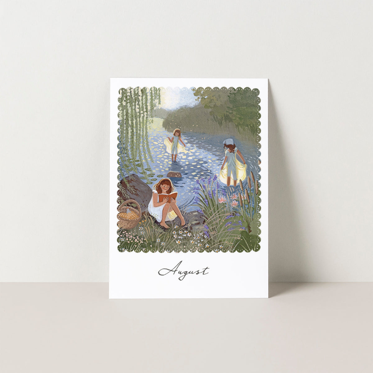 AUGUST seasonal postcard from WHERE THE WIND BLOWS