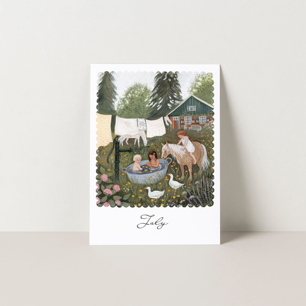 JULY seasonal postcard from WHERE THE WIND BLOWS